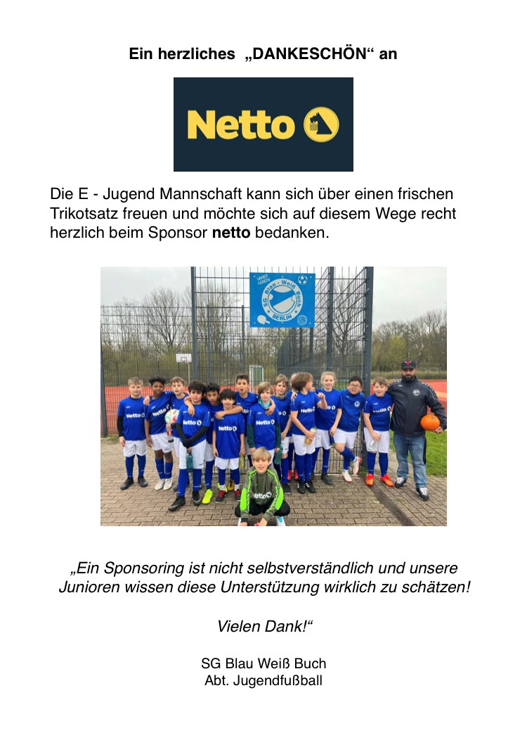 E-Jugend Neuer Trikotsatz